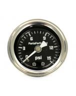 Liquid Filled Fuel Pressure Gauge 0-15 psi Carb 1/8" NPT Stainless Bezel