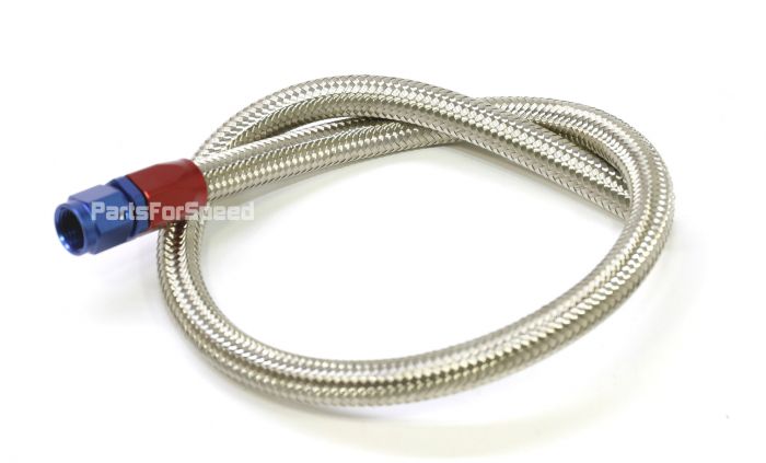 Fuel Pump to Carburetor Fuel Line with Blue & Red -6AN hose end Stainless  Steel Braided Hose 25 Long