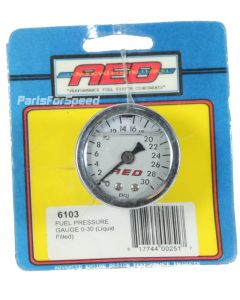 AED Holley 6103 0-30 psi Liquid Filled Fuel Pressure Gauge 1/8 inch NPT