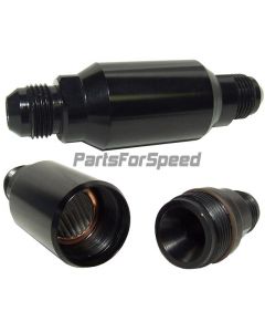 Black Anodized -6 AN Billet Fuel Filter for Carburetor