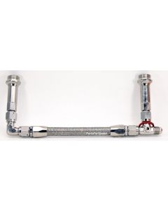 Holley 4150 Double Pumper Braided Fuel Line -6 AN Silver