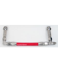 Holley 4150 Double Pumper Red Braided Fuel Line -6 AN Silver
