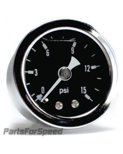 Liquid Filled Fuel Pressure Gauge 0-15 PSI Black Face