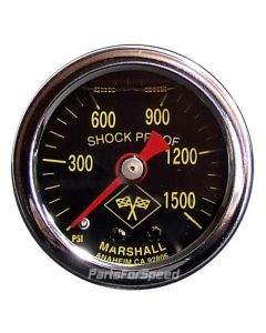 Liquid Filled Nitrous Pressure Gauge 0-1500 PSI Black Face