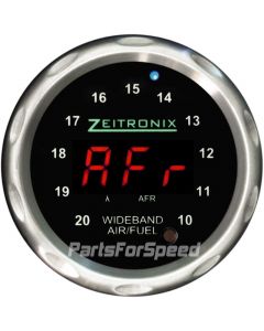 Zeitronix ZR-1 Air Fuel Ratio Gauge Wideband Silver Bezel Red LED Digits