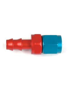  -6AN Push On Full Swivel Hose End Straight Red/Blue