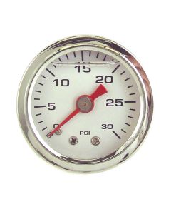 Liquid Filled Fuel Pressure Gauge 0-30 PSI White Face