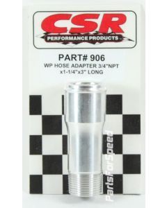 CSR 906 3" Long Water Pump Radiator Hose Adapter 3/4" NPT to Smooth 1 1/4" Hose
