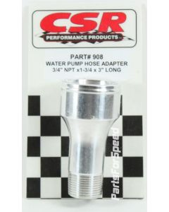 CSR 908 3" Long Water Pump Radiator Hose Adapter 3/4" NPT to Smooth 1 3/4" Hose