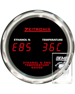 Zeitronix ECA-2 Ethanol Content Analyzer with Flex Fuel Sensor & Dual Gauge Red