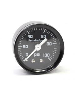 PartsForSpeed Fuel Pressure Gauge 0-100 PSI Fuel Injected 1/8" NPT 1.5"