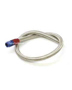 Fuel Pump to Carburetor Fuel Line with Blue & Red -6AN hose end Stainless Steel Braided Hose 25" Long