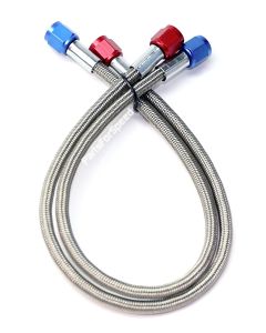 Pair (2) 4AN Braided Nitrous Feed Lines / Hoses 18 inch Teflon Core Made in USA