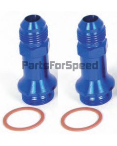 Dual Inlet Bowl Adapters 7/8"-20 to 8AN Blue for Holley Carburetors Pair