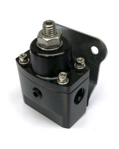 Billet Fuel Pressure Regulator Carburetor 2 Ports 6AN O-ring Boss ORB 5 - 12 PSI Black