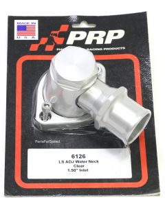 PRP 6126 GM Chevy LS Billet Swivel Water Neck Clear Anodized Aluminum