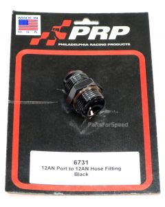 PRP 6731 Male 12AN Port / O-Ring Boss ORB to Male 12AN Hose Adapter Black