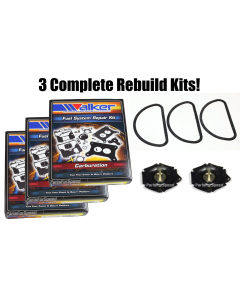 Mopar Six Pack Carb Rebuild Kits Holley 2300 2 Barrel Carburetor TriPower 6 Barrel Set of 3