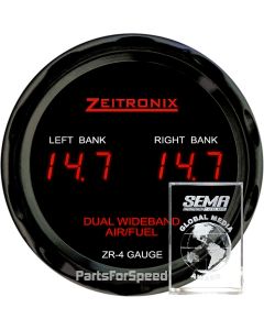 Zeitronix ZR-4 Black Dual Gauge for Zt-4 Wideband Red LED Made in USA