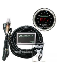 Zeitronix ZT-3 Wideband AFR & ZR-1 Gauge Bundle: O2 Sensor System Silver Gauge Red LED Datalogger